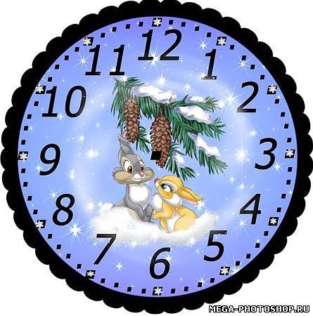 новогоднее - зима, животные, новогоднее, часы, детям - оригинал