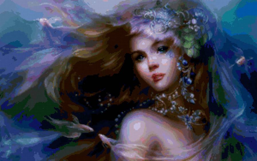 Красота женщины - красота женщины, сказка, картина, девушка, русалка, портрет - предпросмотр