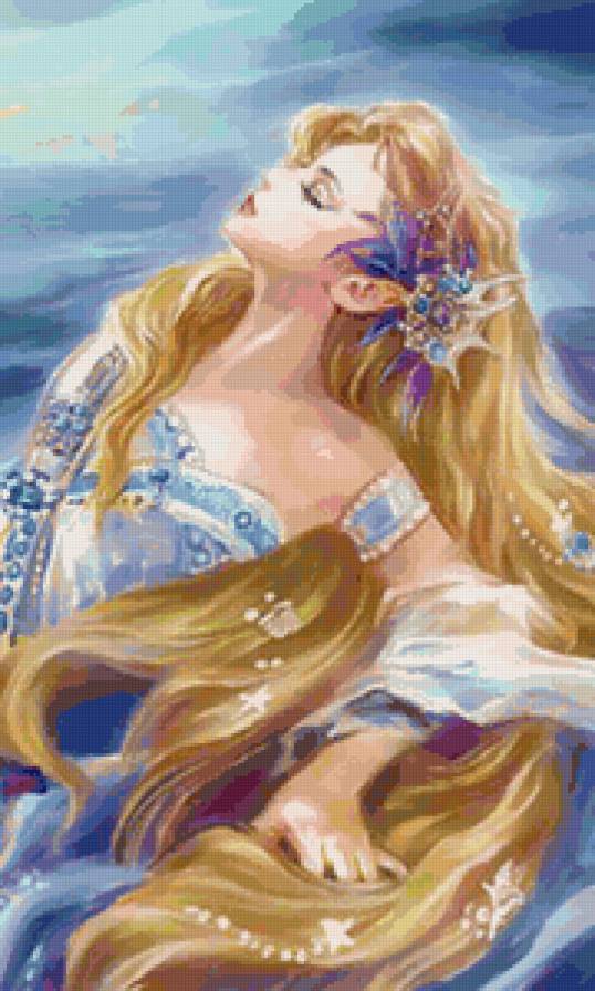 Красота женщины. Фрагмент - сказка, картина, русалка, девушка, портрет, красота женщины - предпросмотр