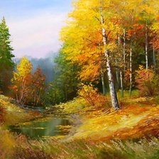 Схема вышивки «осенний пейзаж»