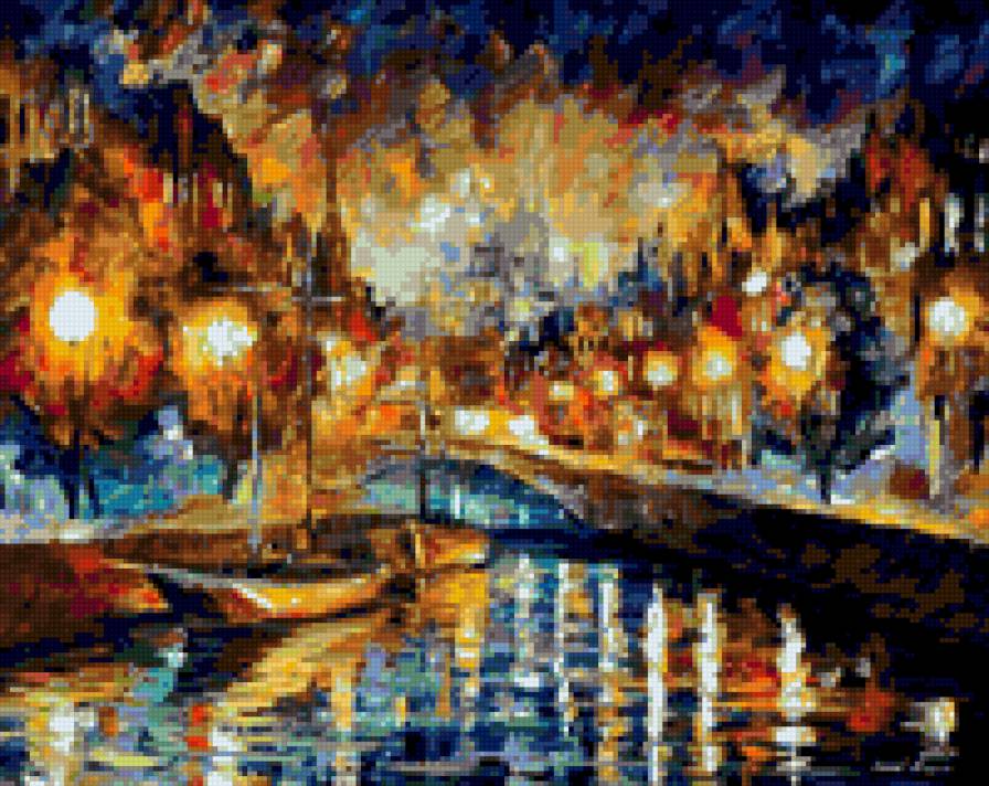 осень - город, яркие краски, вечер - предпросмотр