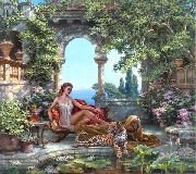 Схема вышивки «девушка з гепардом»