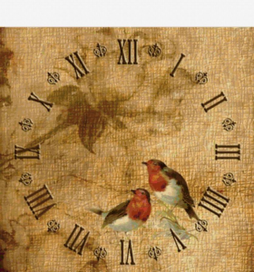 пара птичек - часы, птицы - предпросмотр