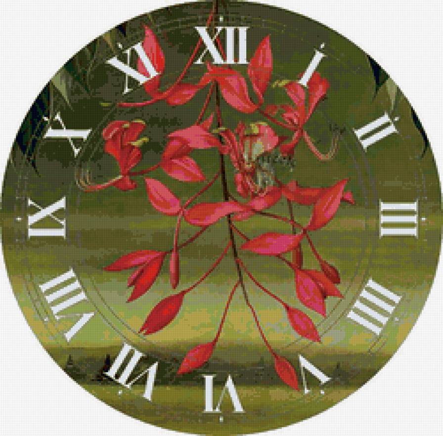 часы - цветок, часы - предпросмотр