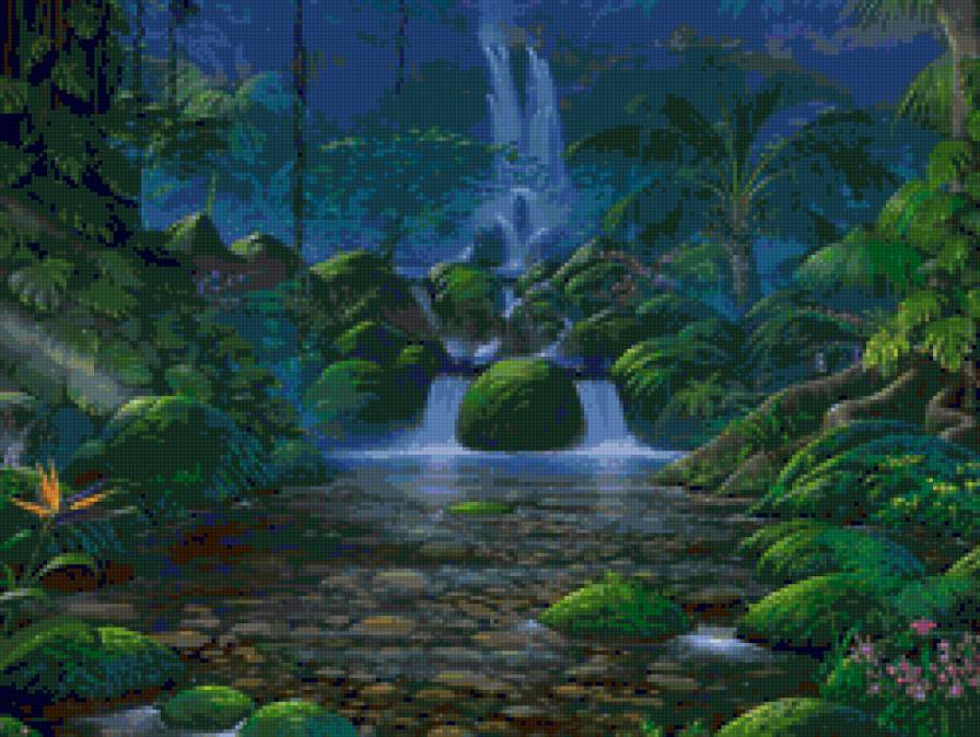 сказочный пейзаж - сказка, водопад, пейзаж - предпросмотр