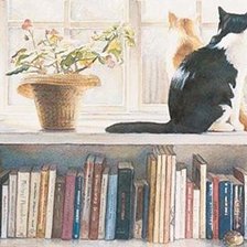 Схема вышивки «В библиотеке»