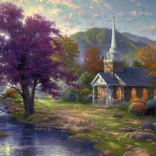 Схема вышивки «сказочный пейзаж»