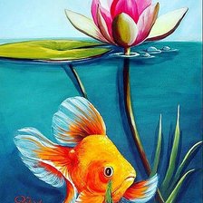 Схема вышивки «Золотая рыбка (часть 2)»