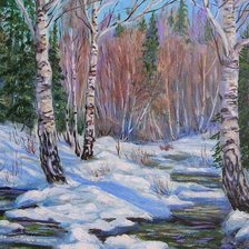 Схема вышивки «приближение весны»