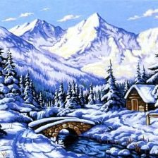 Схема вышивки «снег в горах»