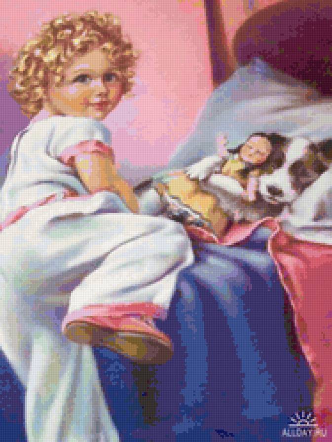 Наши дети - живопись, животные, дети - предпросмотр