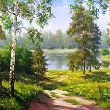 Схема вышивки «В берёзовом краю»