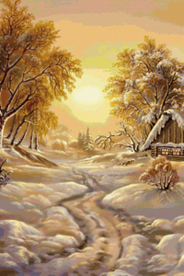 рассвет - природа, зима - предпросмотр