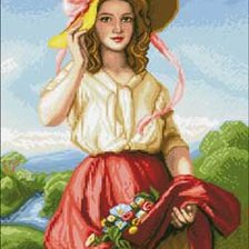 Схема вышивки «девушка»