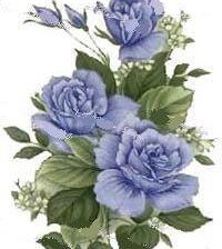 Схема вышивки «Синие розы»