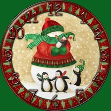 Схема вышивки «снеговик с пингвинами»