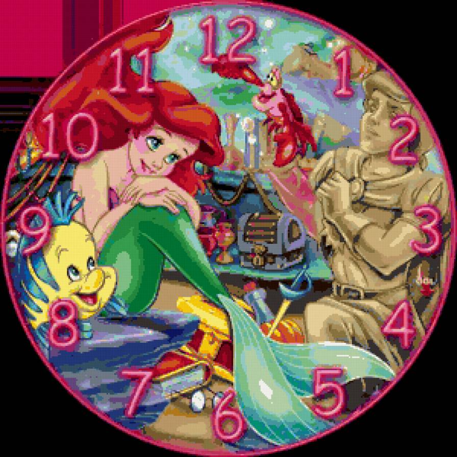 русалочка - детям, часы, дисней, для девочек, мультяшка - предпросмотр