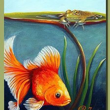 Схема вышивки «Золотая рыбка»