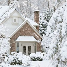 Схема вышивки «Дом в лесу»