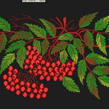 Схема вышивки «Рябина на чёрной канве»