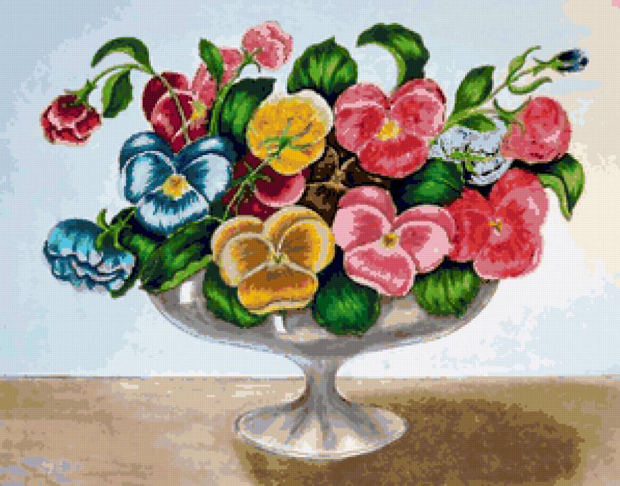 Анютки - виола, цветы, фиалки, анютины глазки, панно, анютки - предпросмотр