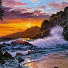 Схема вышивки «тропический пейзаж»