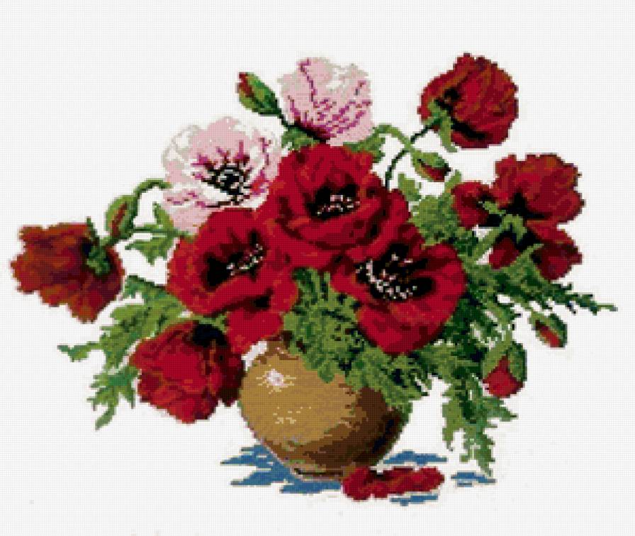 Маки - ваза, букет, цветы - предпросмотр