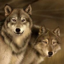 Схема вышивки «Волки»