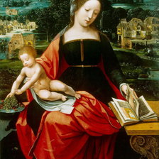 Схема вышивки «Мастер женских полуфигур - Мадонна с младенцем»