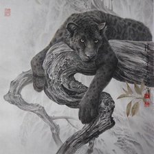 Схема вышивки «Пантера на дереве»