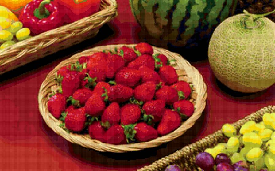 Для кухни - натюрморт с клубникой - предпросмотр