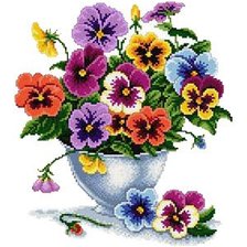 Схема вышивки «Анютины глазки»