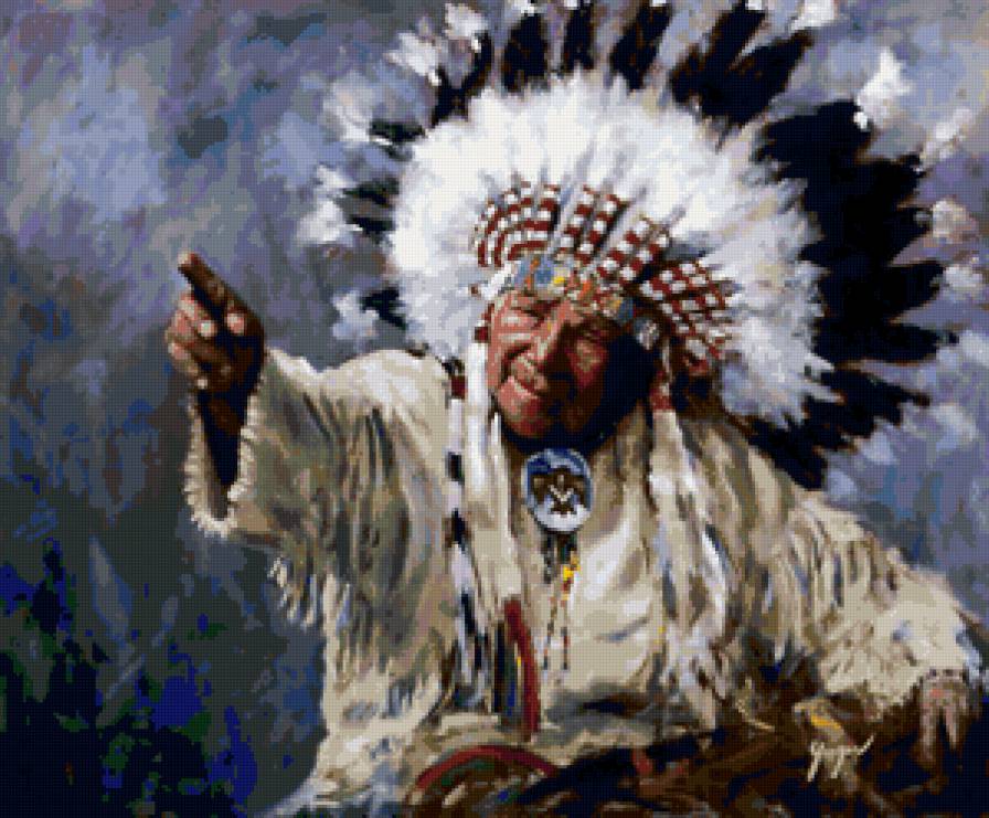 Серия "В индейском стиле" - мужчина, люди - предпросмотр