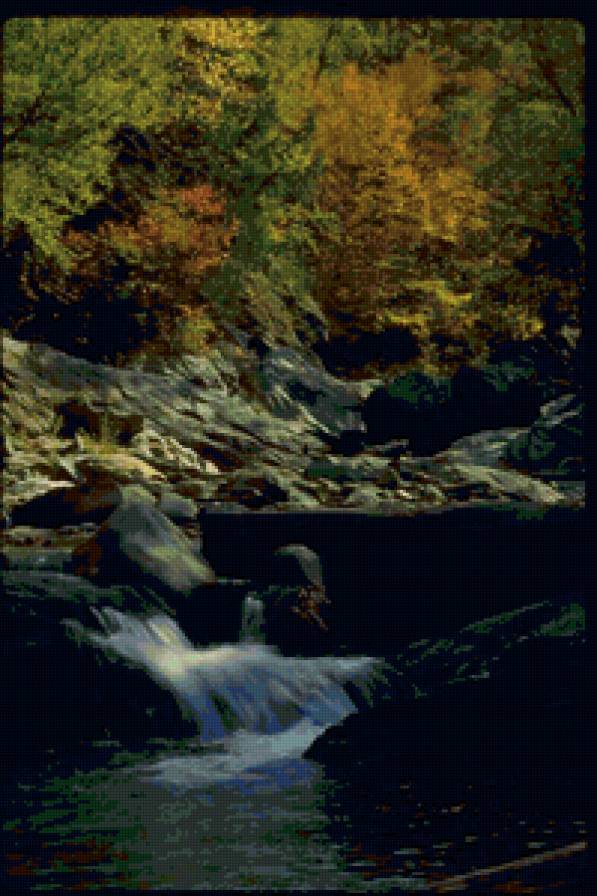 лесной ручей - лес, картина, природа, ручей - предпросмотр