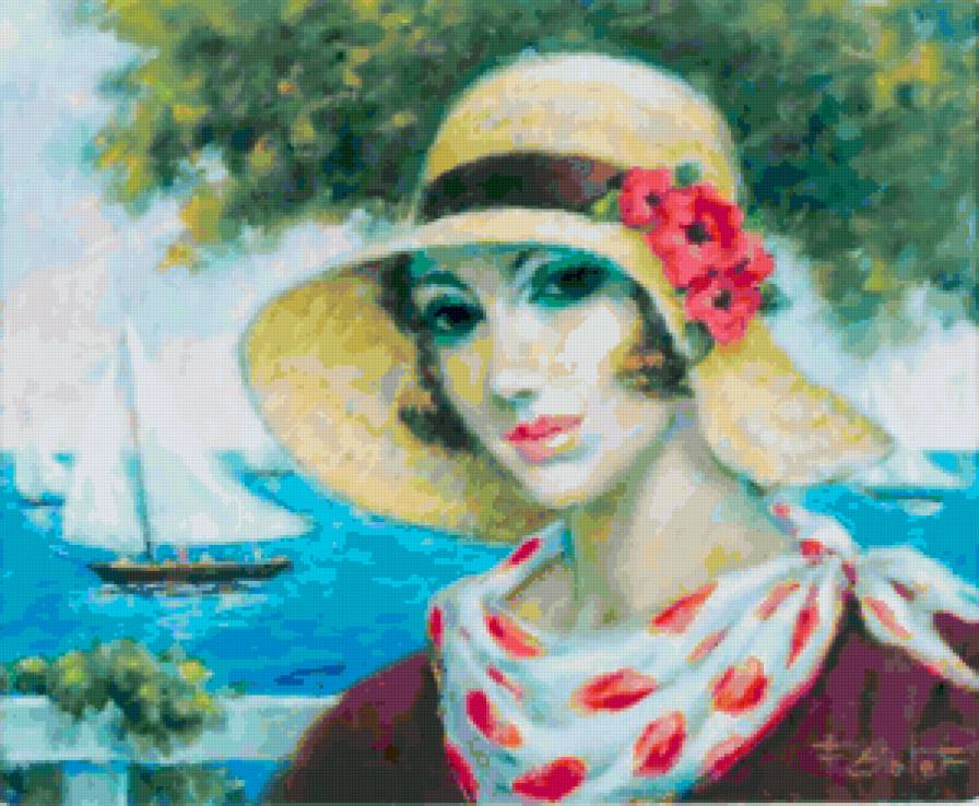 Ретро - живопись, женский образ, francois batet - предпросмотр