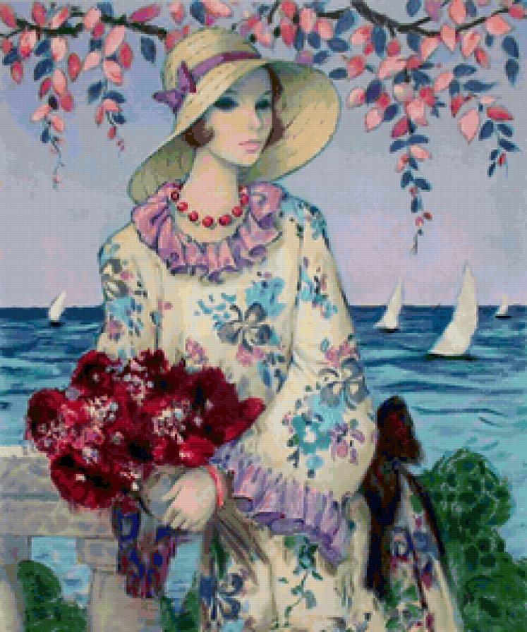 Ретро - женский образ, живопись, francois batet - предпросмотр