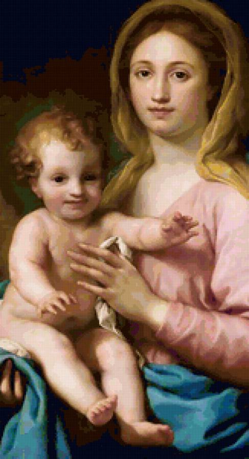 Мадонна с младенцем - картина, девушка, ребенок, портрет, живопись - предпросмотр