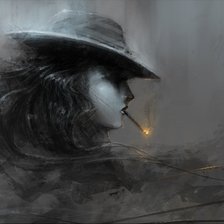 Схема вышивки «дама с сигаретой»