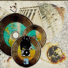 Схема вышивки «Старые пластинки»