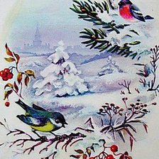 Схема вышивки «снегирь и синичка»