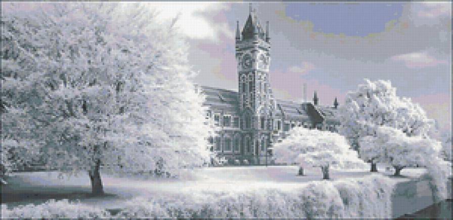 Чудесная зима - зима, дворец - предпросмотр