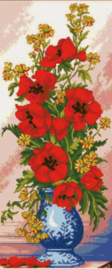 маки - мак, цветы, ваза, полевые - предпросмотр