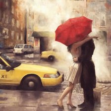 Схема вышивки «Красный зонт Daniel Del Orfano»