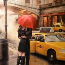 Схема вышивки «Красный зонт Daniel Del Orfano»