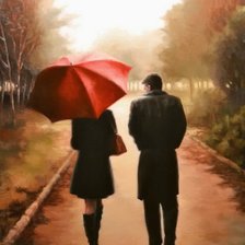 Схема вышивки «Красный зонт Daniel Del Orfano»