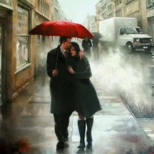 Красный зонт Daniel Del Orfano