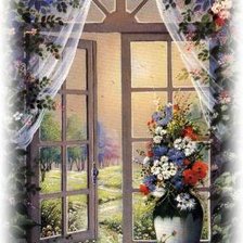 Схема вышивки «Окно»