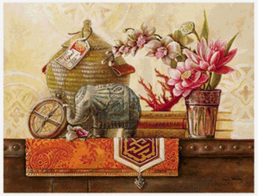 Непальский натюрморт - angela staehling, живопись - предпросмотр