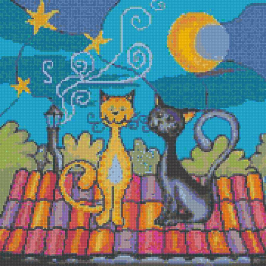 Кошки на крыше - предпросмотр