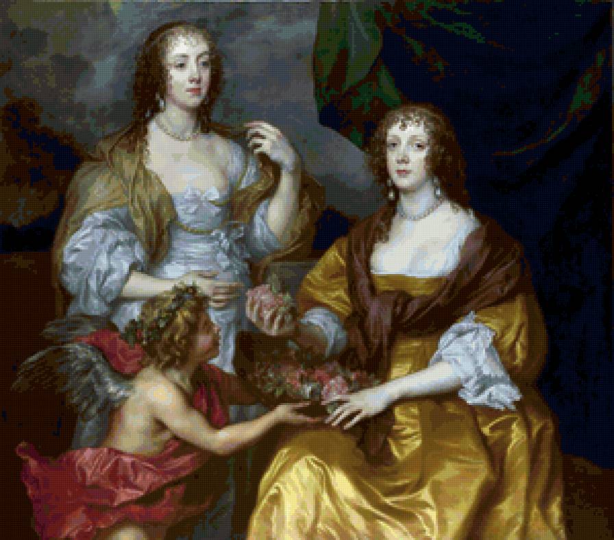 Lady Elizabeth Thimbelby and her Sister - ребенок, картина, девушка, живопись, портрет - предпросмотр